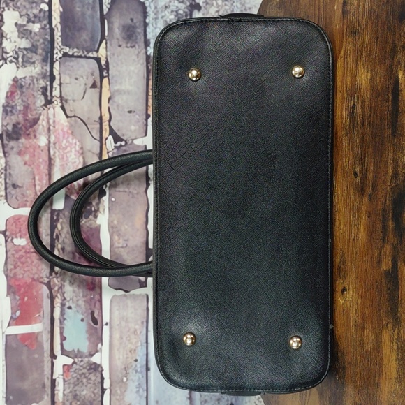 Houndstooth Check Vegan Leather Dome Shaped Satchel Bag - Picture 6 of 9